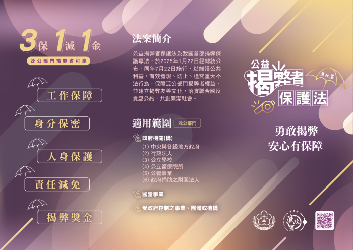 公益揭弊者保護法法案簡介及適用範圍